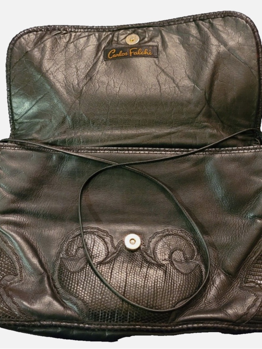 1984 Vintage Carlos Falchi snakeskin clutch /shoulder/cross body bag.